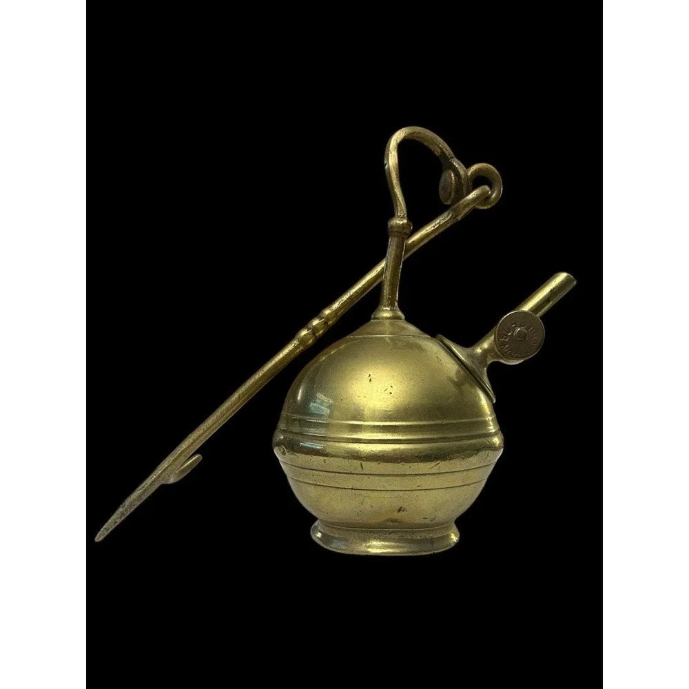 Antique 19th Century French Brass Utility Workshop/Apothecary Torch Lamp